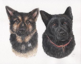Retrato personalizado de mascota a partir de una foto / Arte de perro y gato en acuarela pintado a mano / Pintura personalizada de mascota / Regalo para amantes de los animales