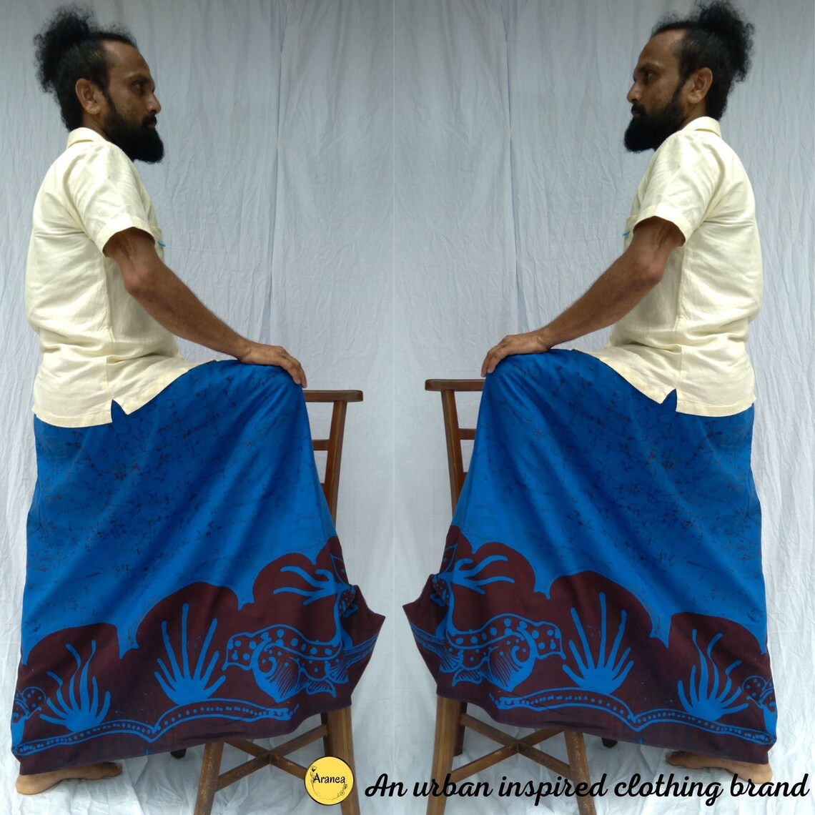 Batik Sarong, Lungi, Unisex Sarong, Malong, Batik Blue Sarong, Sarong ...