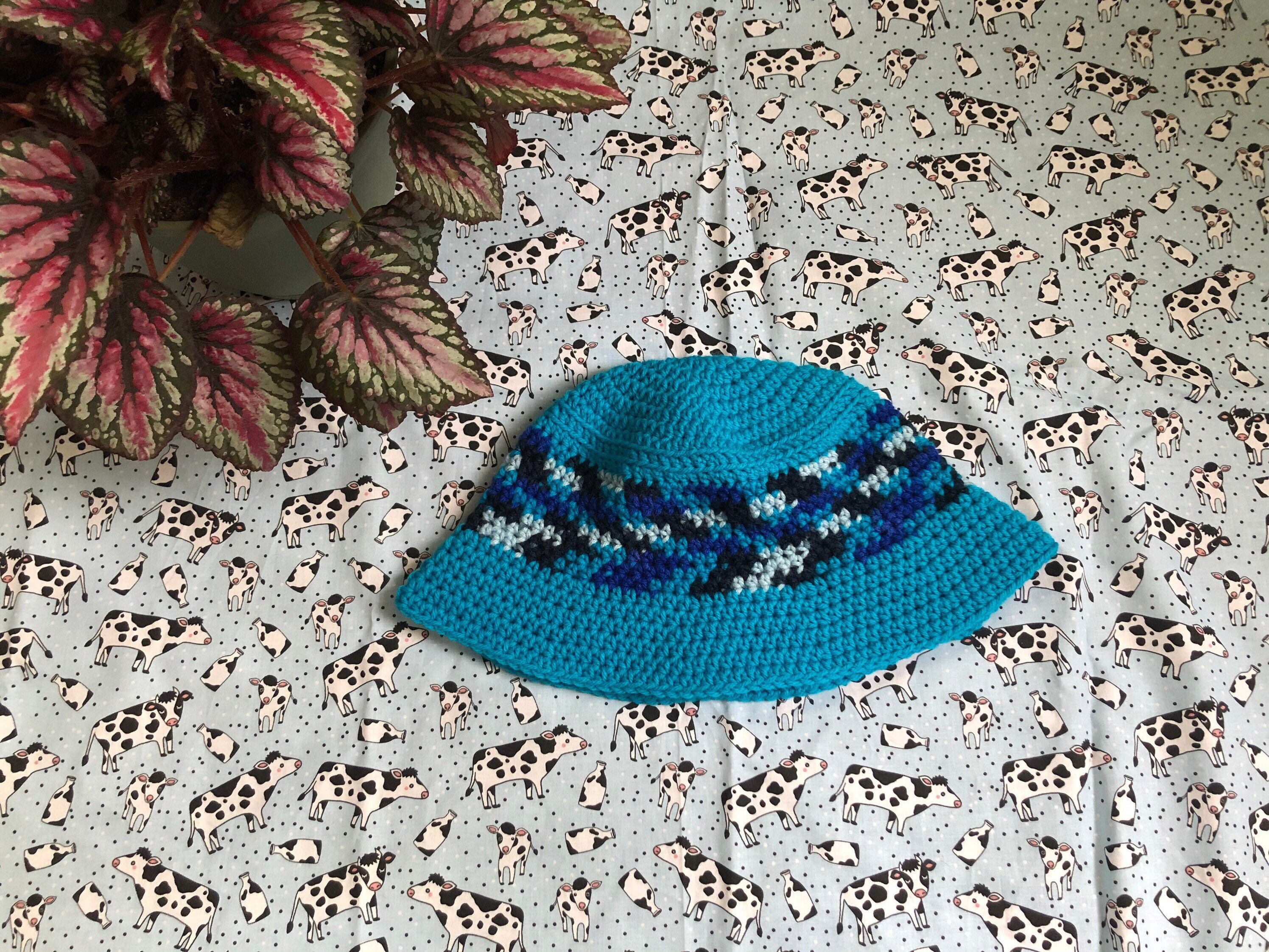 Blue Crochet Bucket Hat | Etsy Australia
