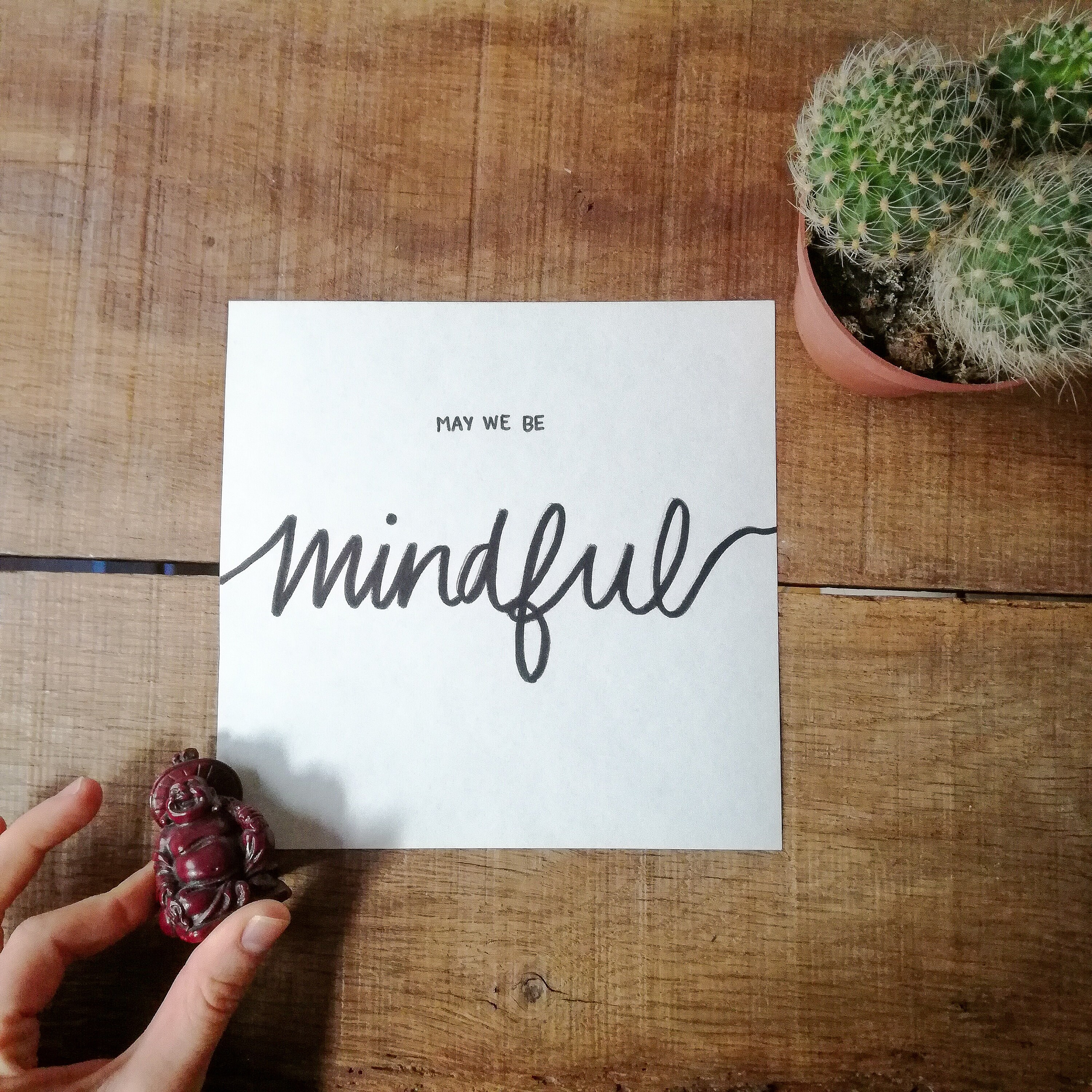 Mindul - Pinceau Lettrage à La Main Print Square