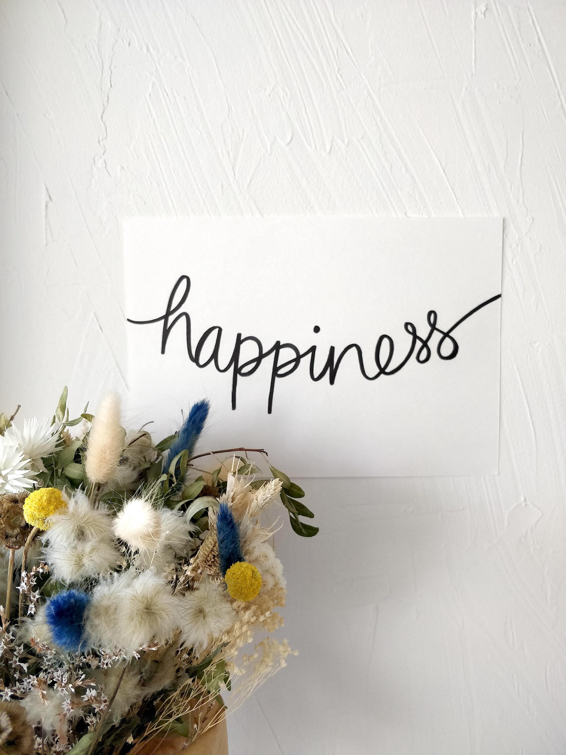 Bonheur - Brush Hand Lettering Print A4 Paysage