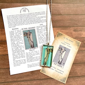 The Hermit Tarot Card Necklace, silver tarot necklace, tarot card pendant