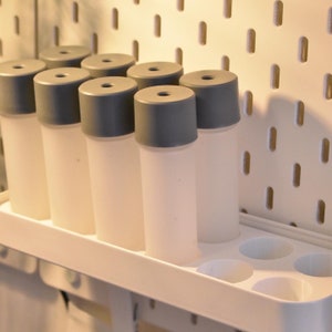 Single Dosing Rack Insert for Skadis Pegboard (Ikea tray required) fits Weber Tubes & Any Size Needed -3d print