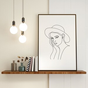 One Line drawing print, Female Portrait, Woman Line Art Print, Line Art, One Line Woman, Line Portret,Aesthetic