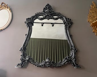 Hand-Carved Ornate Wall Mirror | Gold Leaf Solid Wood Frame