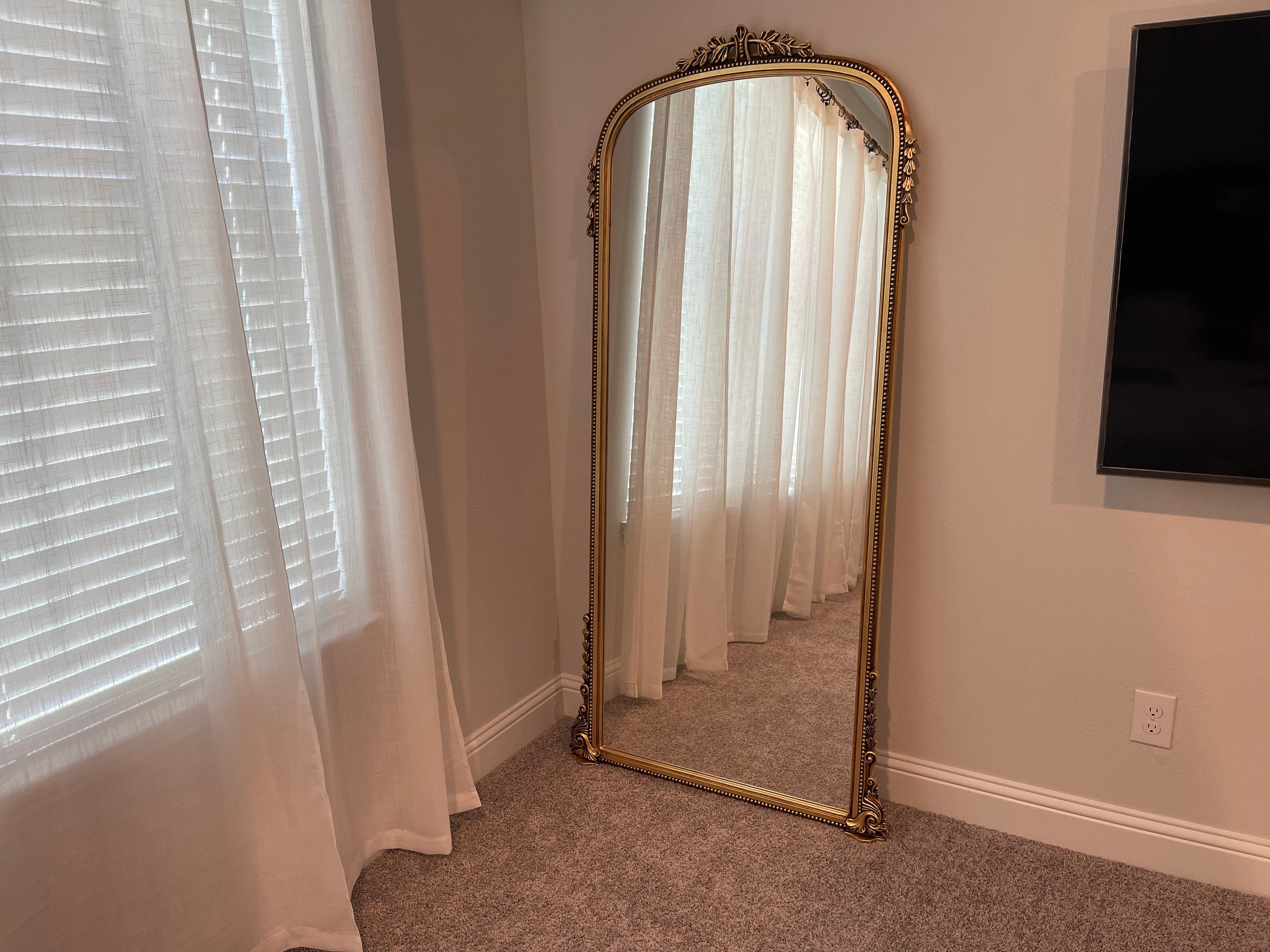 Full Length Mirror Baroque Floor Mirror Anthropologie Gold Etsy
