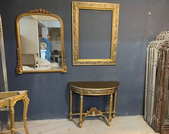 Full Length Mirror with Console Set, Floor Mirror and Floral Console Table