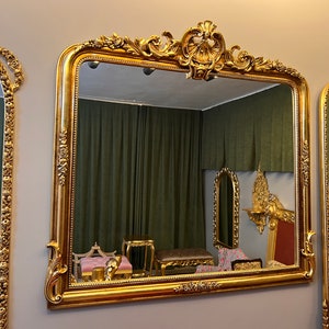 Vintage French Gold Mirror: Ornate Gilded Wall Decor