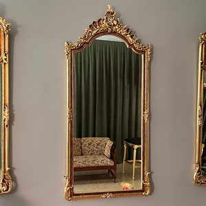 Full Length Mirror Gold Mirror French Wall Mirror Vintage Mirror Gilded Wall Mirror Handmade Mirror Victorian Mirror Baroque Mirror