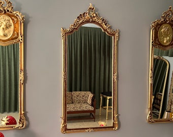 Full Length Mirror Gold Mirror French Wall Mirror Vintage Mirror Gilded Wall Mirror Handmade Mirror Victorian Mirror Baroque Mirror
