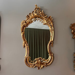 Gilded Gold Baroque Wall Mirror: French Vintage Decor (51x27.1 inch)
