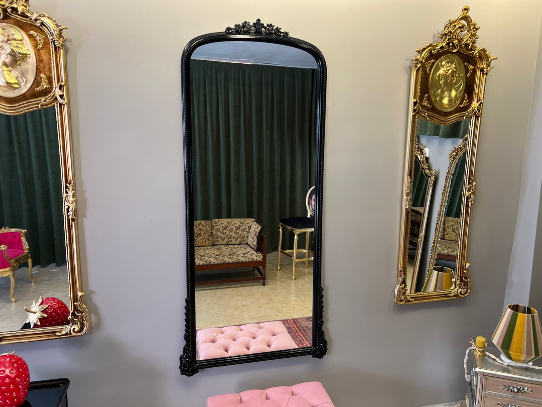 Black Framed Fulllength Mirror, Black Fulllength Mirror With Modern