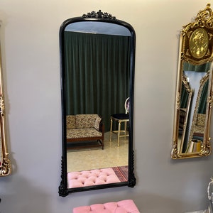 Black Framed Full-Length Mirror, Black Full-Length Mirror with Modern Charm, Full Length Mirror, Decorative Antique Mirror, Makeup Mirror