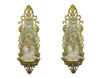 Vintage Homco Wall Sconce Candleholders, French Country Decor (Pair)