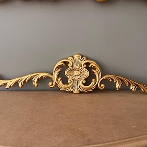 Baroque Wooden Pediment: French Style Furniture Applique - Custom Colors