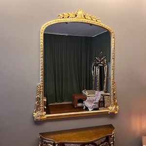 Baroque Mirror, French Mirror, Antique Gold Mirror, Luxury Mirror, Gold Vanity Mirror, Mantel Mirror, Farmhouse Mirror, Entryway Mirror