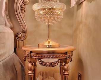 Goudvergulde bijzettafel - antieke rococostijl, ronde salontafel