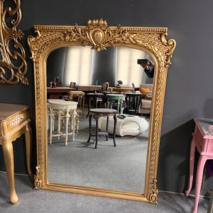 Baroque Mirror, Handmade Gold Mirror, Gold Gilded Mirror, Floor Length Mirror, French Mirror, Mantel Mirror, Floor Mirror, Vanity Mirror