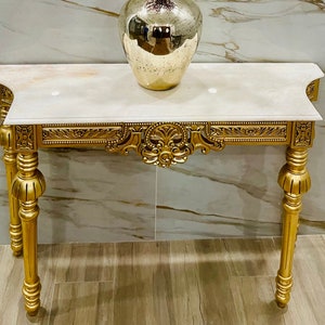 Gilded Console Table, Gold Console Table, Gold Console Table with Mirror, Antique Gilded Console Table, Gilded Side Table , Antique Table
