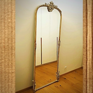 Gilded Anthropologie Mirror, Hand Carved Mirror, French Style Mirror, Antique Mirror, Gilding Mirror, Handcrafted Mirror, Bedroom Mirror