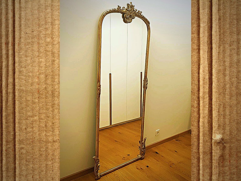 Gilded Anthropologie Mirror | Hand Carved Mirror | French Style Mirror | Antique Mirror | Gilding Mirror | Handcrafted Mirror Bedroom Mirror
