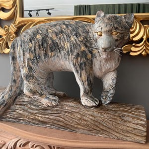 Majestic Snow Leopard, Exotic Snow Leopard Sculpture