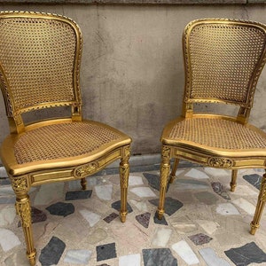 Golden Gilded Rococo Antique Style Vintage Chair, French Furniture, Antique Chair, French Chair, Antique Furniture, Vintage Furniture
