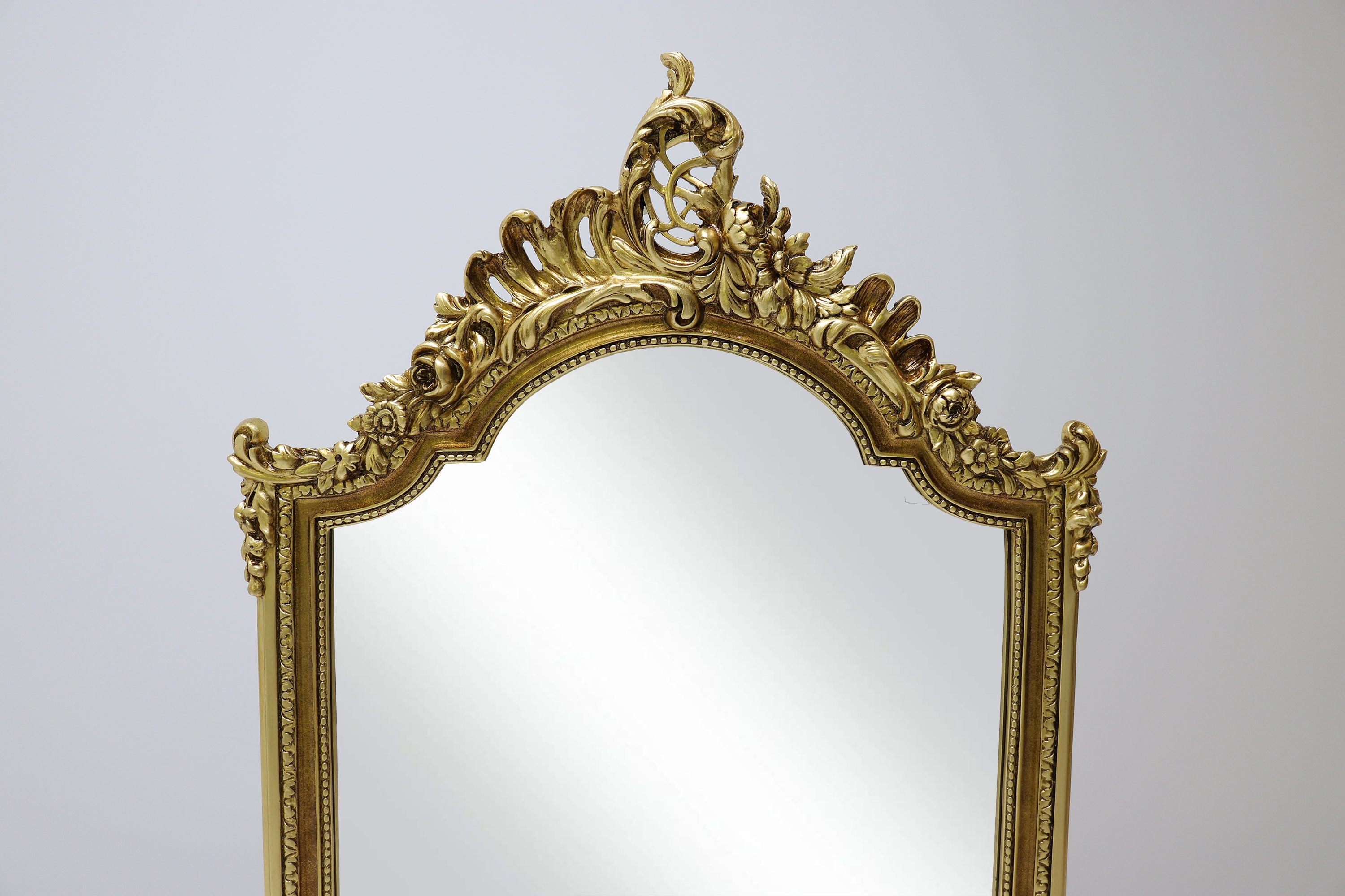 French Gilded Floor to Ceiling Mirror — VINTAGE RECREATIONS LA