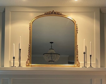 Handcrafted Gold Gilded Baroque Mirror: Ornate Solid Wood Frame