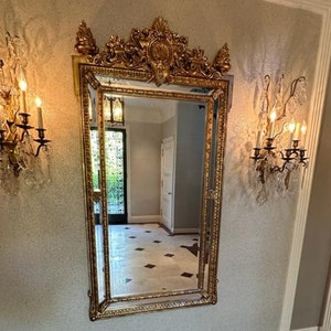 Handcarved Mirror, Antique Mirror, Baroque Mirror, Full Length Mirror, Vintage Mirror, Gold Mirror, Antique Home Decor, Make up Mirror