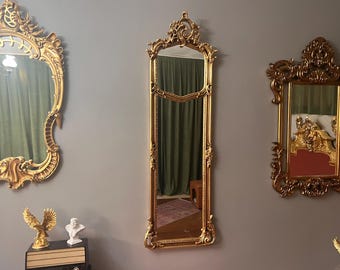French Baroque Gold Mirror: Vintage Parisian Style