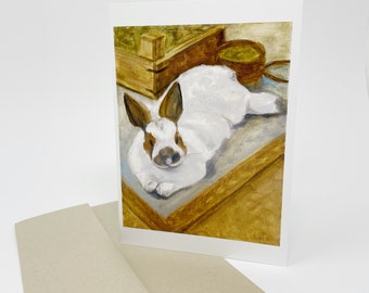 Bunny Painting Greeting Card : Blank