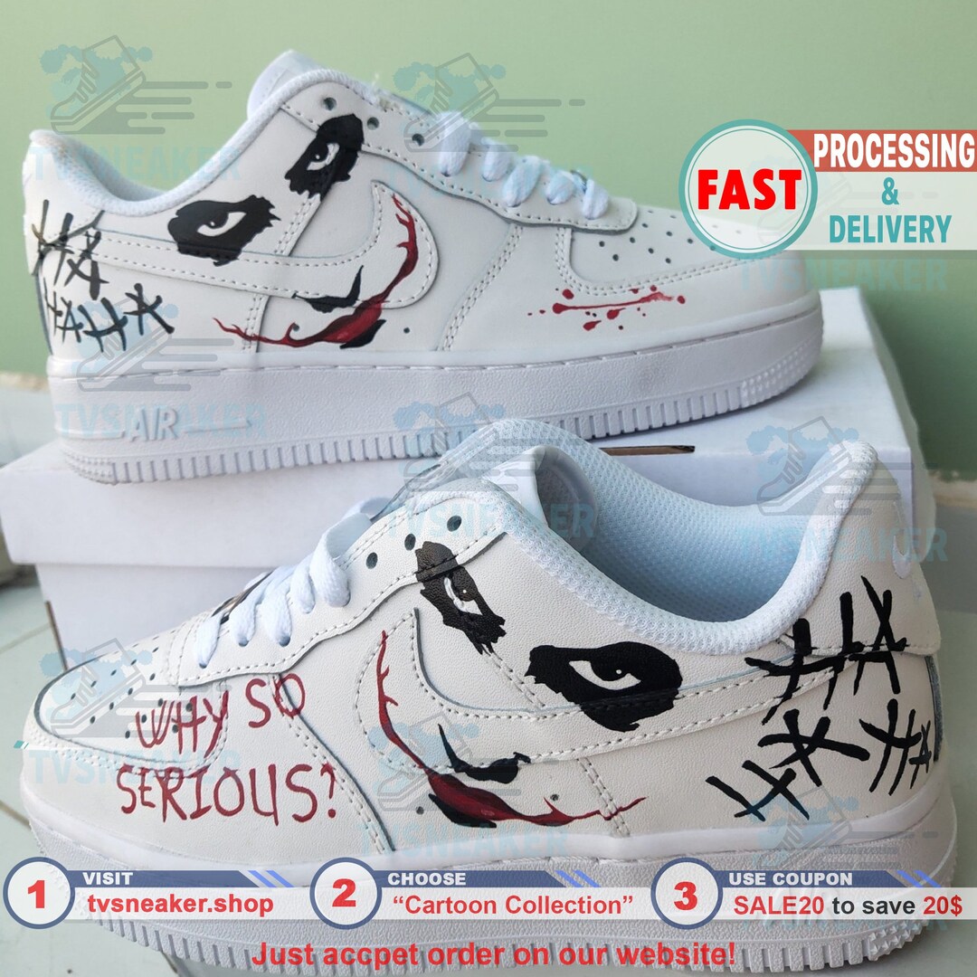 Women Custom Shoes Air Force 1 Joker Why so Serious Etsy