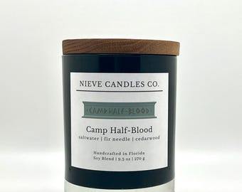Camp Half-Blood | 9.5oz Candle | Nature and Fresh Scent | Strong Scent | Gift for Friend | Gift for Family | Home Decor | Nieve Candles Co