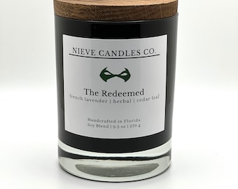 The Redeemed | 9.5oz Candle | Masculine Scent | Strong Scent | Gift for Friend | Gift for Family | Fandom Inspired | Nieve Candles Co