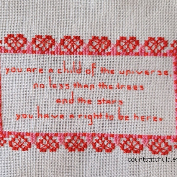 Desiderata Poem Cross Stitch Pattern Etsy