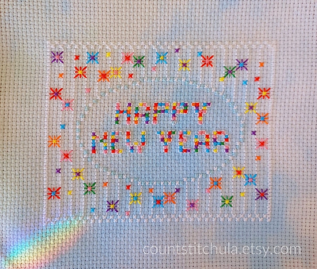 Happy New Year Cross Stitch Pattern, PDF Instant Download, Winter ...