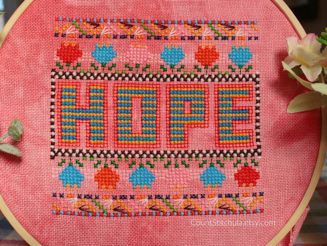 PDF Pattern, Hope, Counted Cross Stitch, Digital Download, Motivational ...