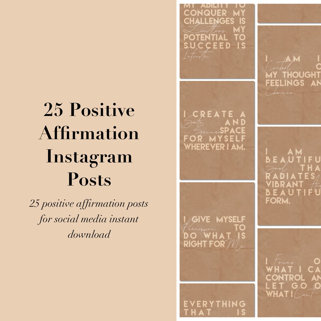 25 Instagram Posts in Neutral Tone for Instant Download | Positive ...