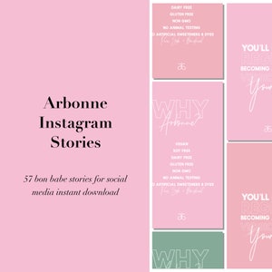57 Arbonne Instagram Stories in Pink/Green Tones for Instant Download | Bon Babe, Boss Babe, Female Empowerment, Quotes, Fizz, Tizzy