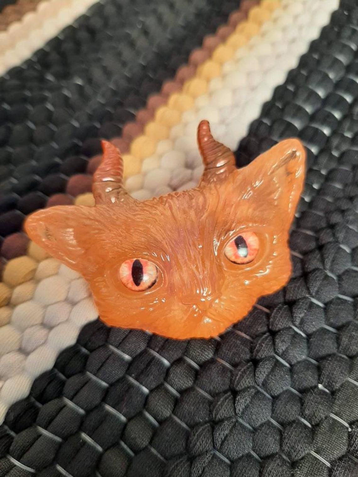  Glow  in the Dark  Tangerine Fire Wild Cat Pin Etsy