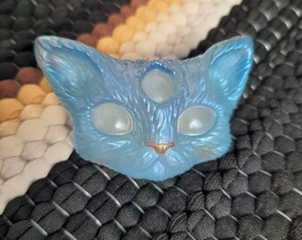 Glow in the Dark Bluebell Space Cat Pin