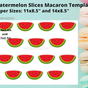 Watermelon Summer Macaron Template