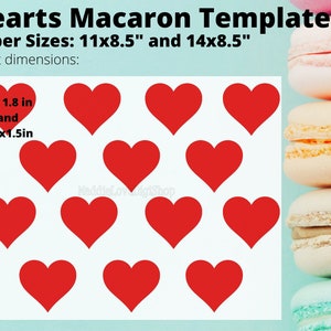Hearts Macaron Template
