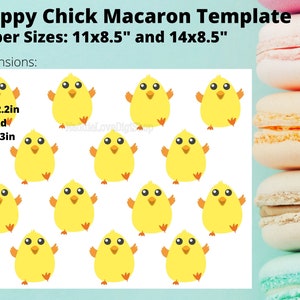 Cute Happy Chick Macaron Template