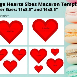 Large / Big Hearts Macaron Template