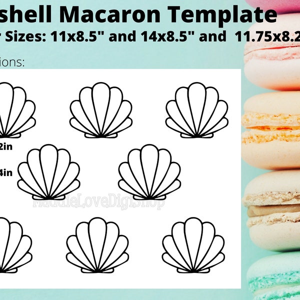 Seashell Macaron Template