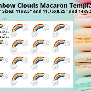 Cute Rainbow Clouds Macaron Template