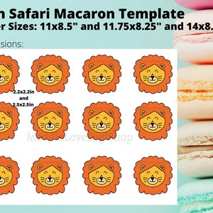 Lion Safari Macaron Template