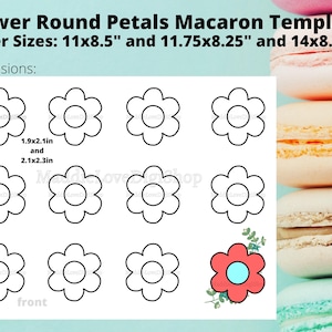 Flower Round Petals Macaron Template Mother&#39;s Day Spring Garden